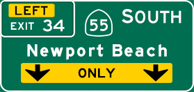 California's version of a Left Exit tab